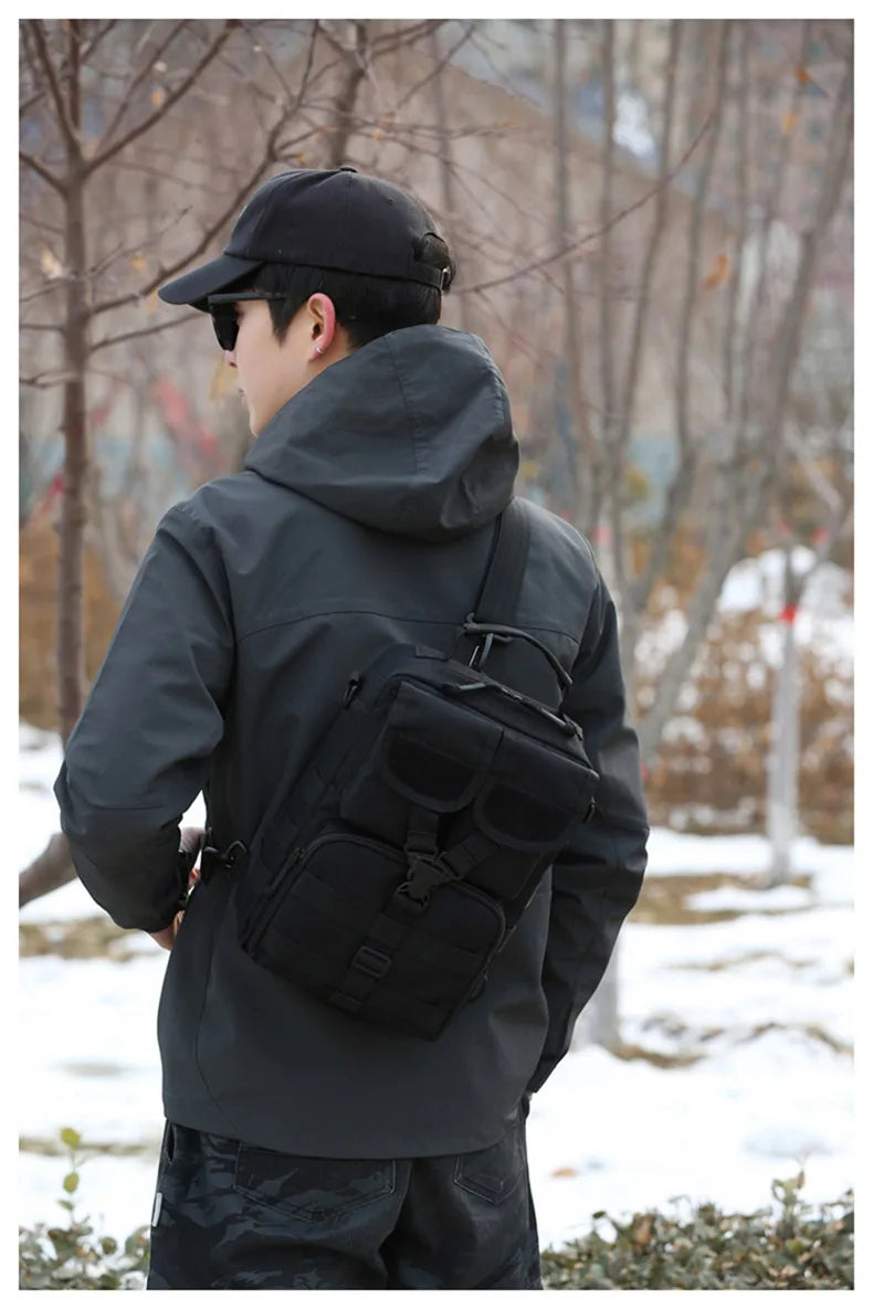 Outdoor lure bag nylon large capacity molle tactical shoulder crossbody bag - product image
