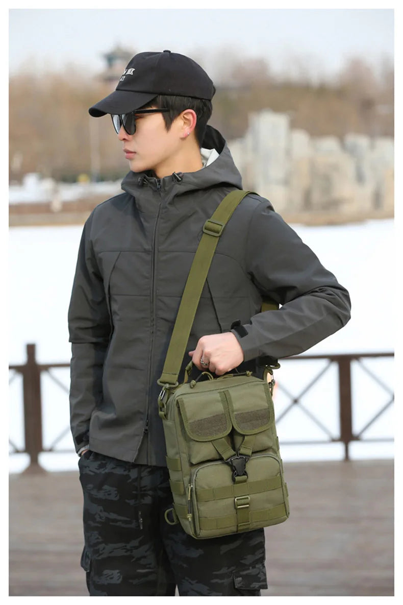 Outdoor lure bag nylon large capacity molle tactical shoulder crossbody bag - product image