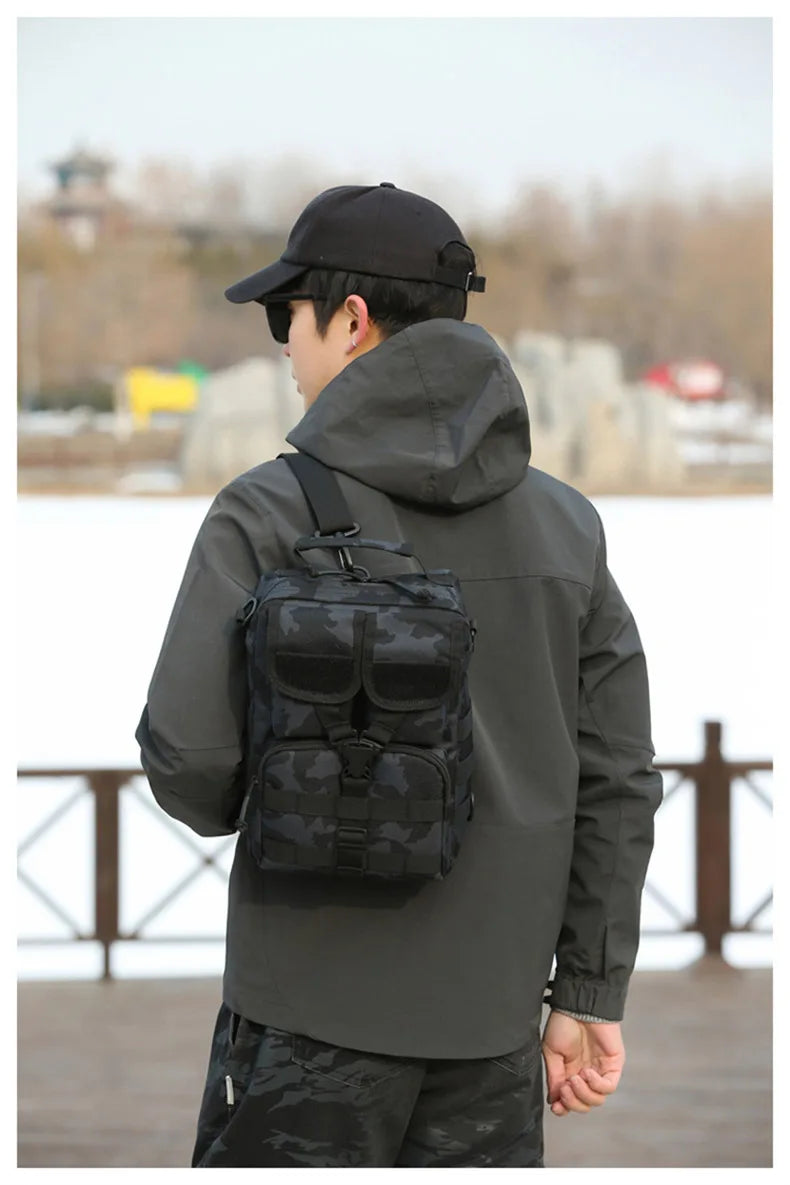Outdoor lure bag nylon large capacity molle tactical shoulder crossbody bag - product image