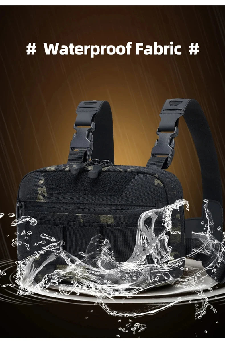 Outdoor tactical climbing chest bag nylon adjustable straps multiple pockets - product image