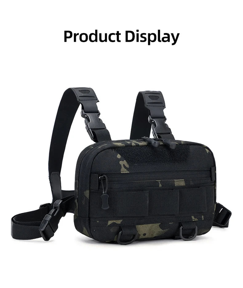 Outdoor tactical climbing chest bag nylon adjustable straps multiple pockets - product image