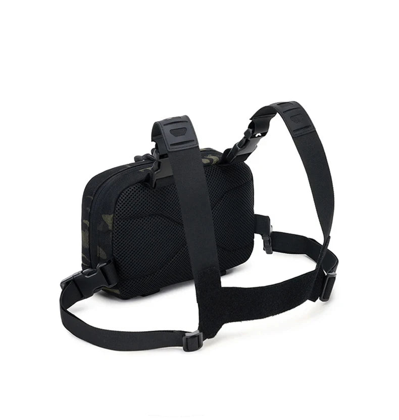 Outdoor tactical climbing chest bag nylon adjustable straps multiple pockets - product image