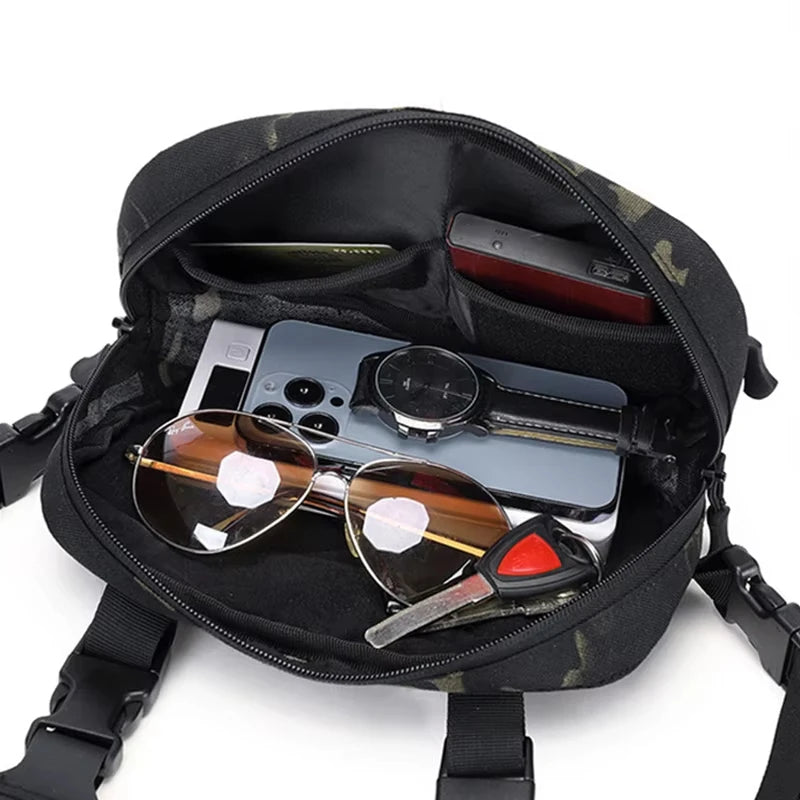 Outdoor tactical climbing chest bag nylon adjustable straps multiple pockets - product image