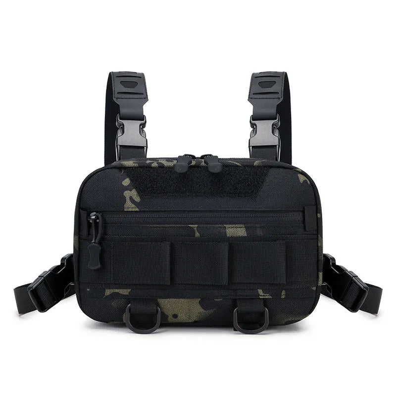 Outdoor tactical climbing chest bag nylon adjustable straps multiple pockets - product image