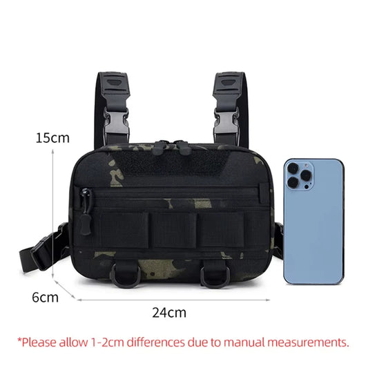 Outdoor tactical climbing chest bag nylon adjustable straps multiple pockets - product image