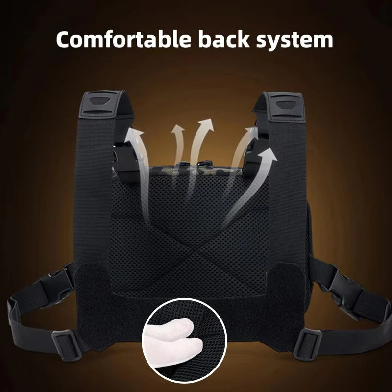 Outdoor tactical climbing chest bag nylon adjustable straps multiple pockets - product image