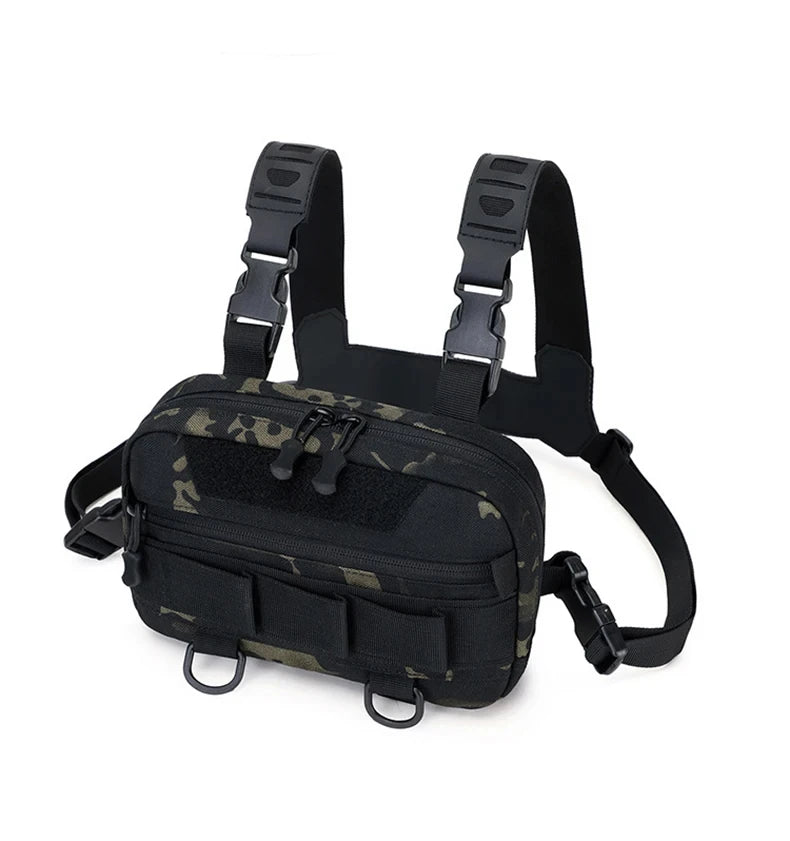 Outdoor tactical climbing chest bag nylon adjustable straps multiple pockets - product image