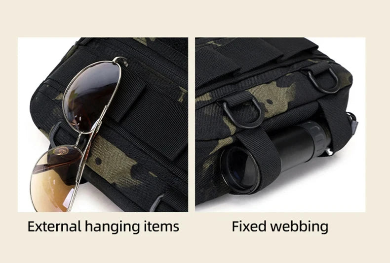 Outdoor tactical climbing chest bag nylon adjustable straps multiple pockets - product image