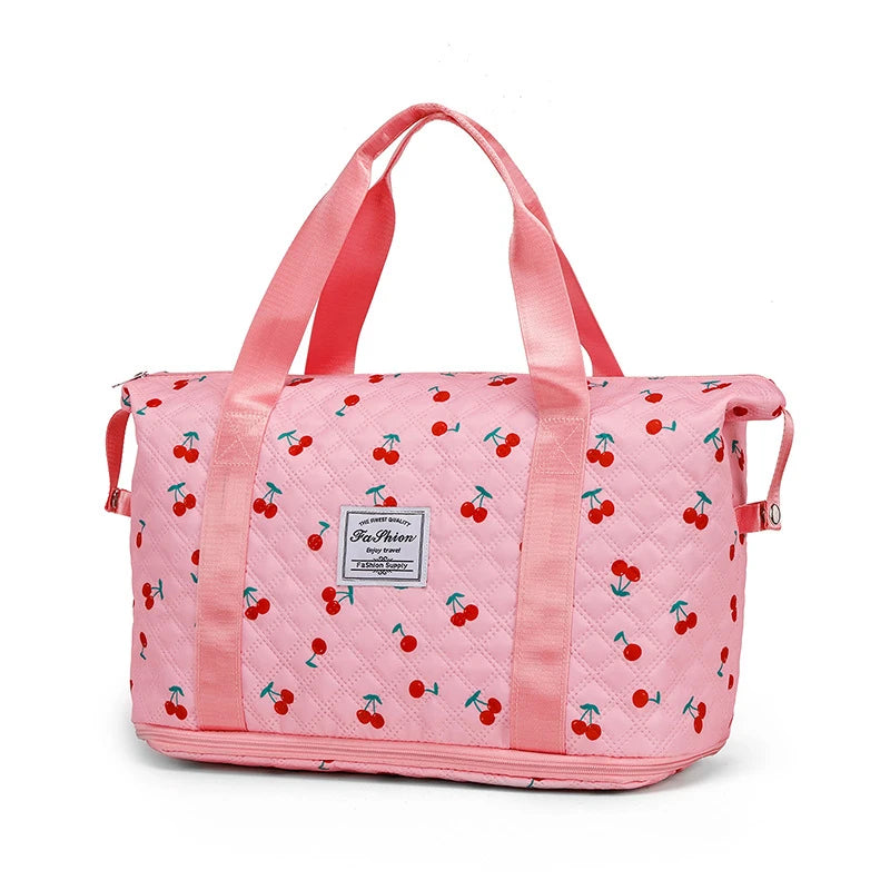 Oxford 2pcs tote bags foldable expandable with multiple pockets - product image