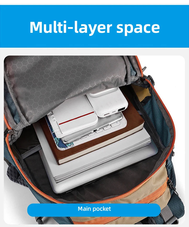 Oxford climbing backpack with shoe compartment and multi-layer storage - product image