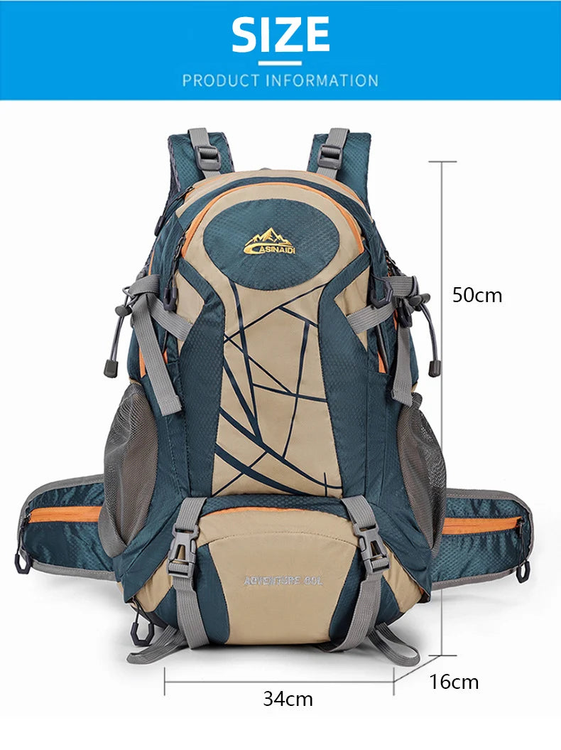 Oxford climbing backpack with shoe compartment and multi-layer storage - product image