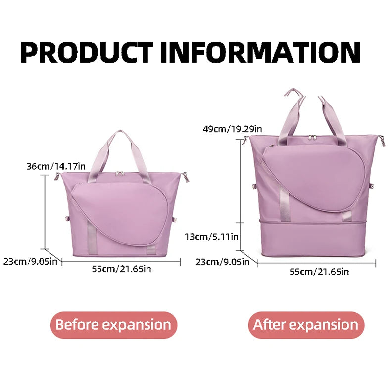 Oxford expandable badminton tennis racket bag with dry wet separation - product image