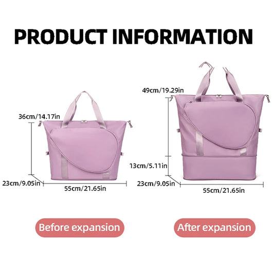Oxford expandable badminton tennis racket bag with dry wet separation - product image