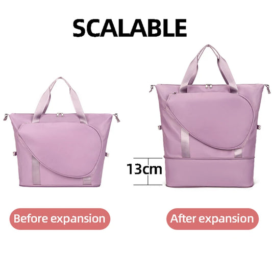 Oxford expandable badminton tennis racket bag with dry wet separation - product image
