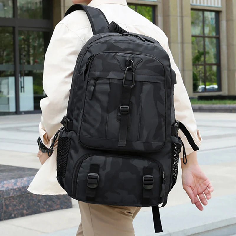 Oxford expandable gym backpack with usb port and shoe compartment - product image