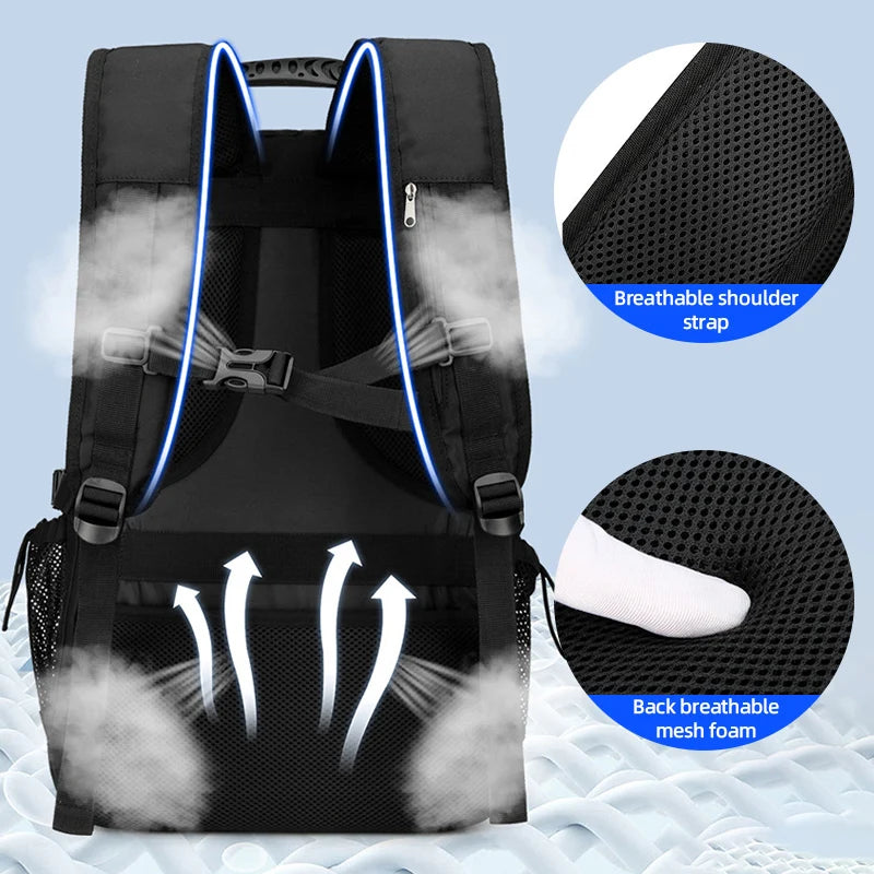 Oxford expandable gym backpack with usb port and shoe compartment - product image