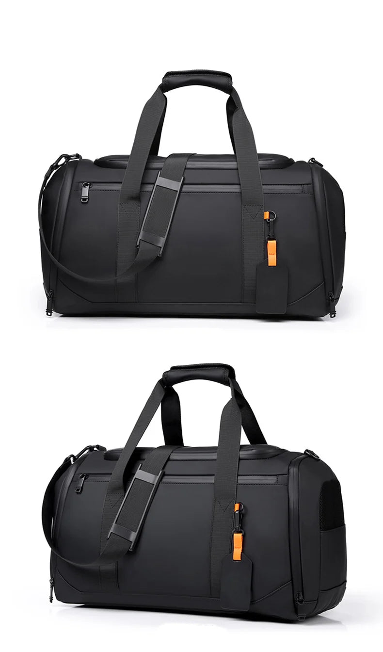 Oxford gym duffel bag with wet dry separation and shoe compartment - product image
