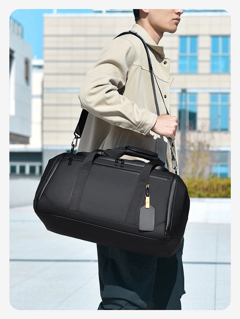 Oxford gym duffel bag with wet dry separation and shoe compartment - product image