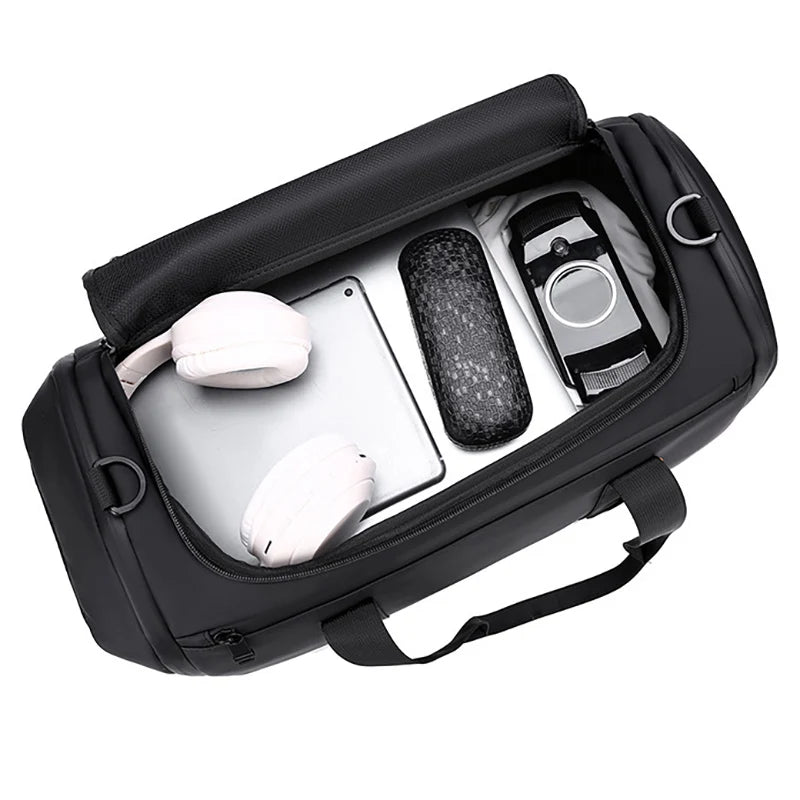 Oxford gym duffel bag with wet dry separation and shoe compartment - product image