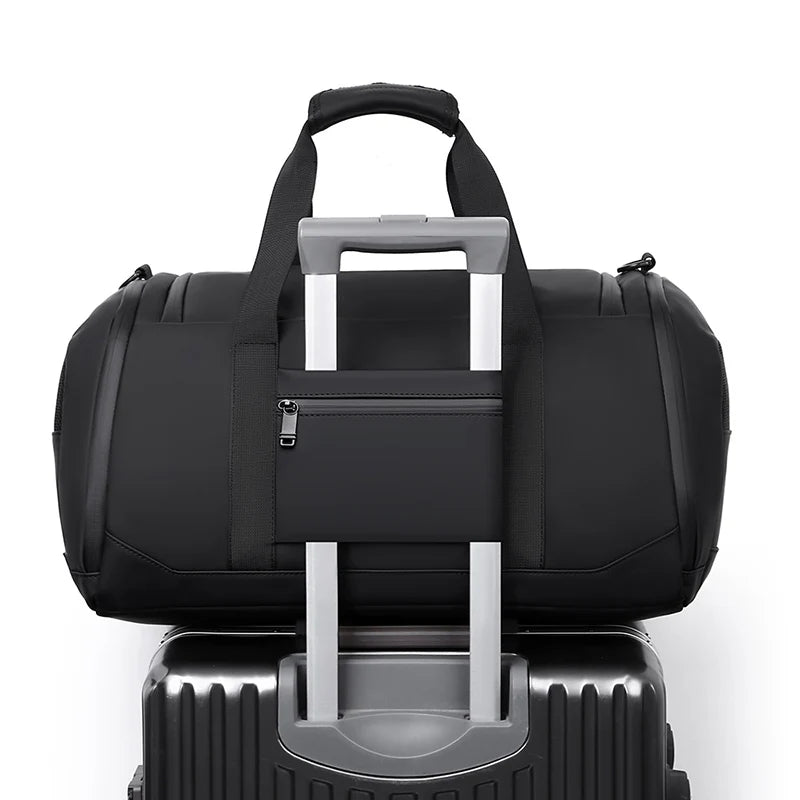 Oxford gym duffel bag with wet dry separation and shoe compartment - product image