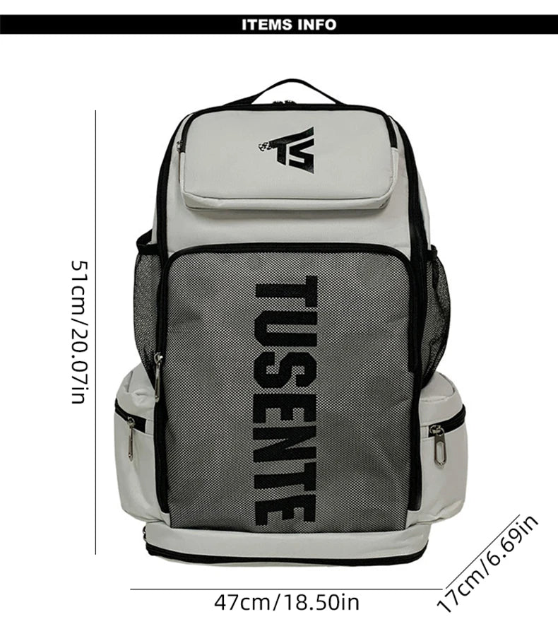 Oxford gym fitness backpack with shoe compartment and adjustable trolley straps - product image