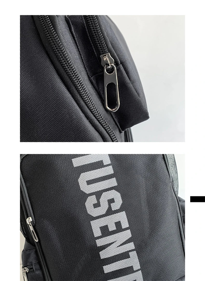 Oxford gym fitness backpack with shoe compartment and adjustable trolley straps - product image