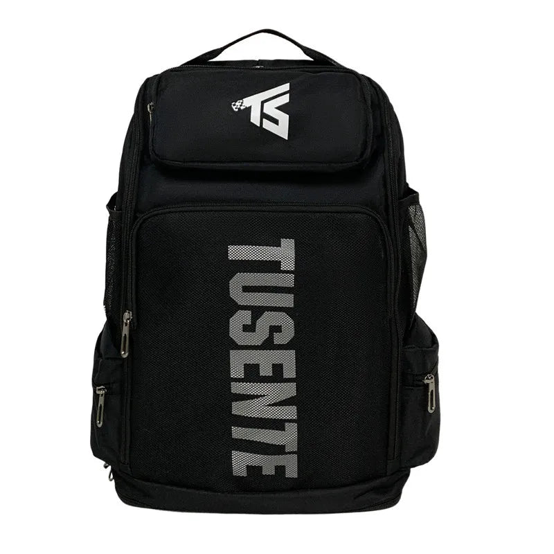 Oxford gym fitness backpack with shoe compartment and adjustable trolley straps - product image