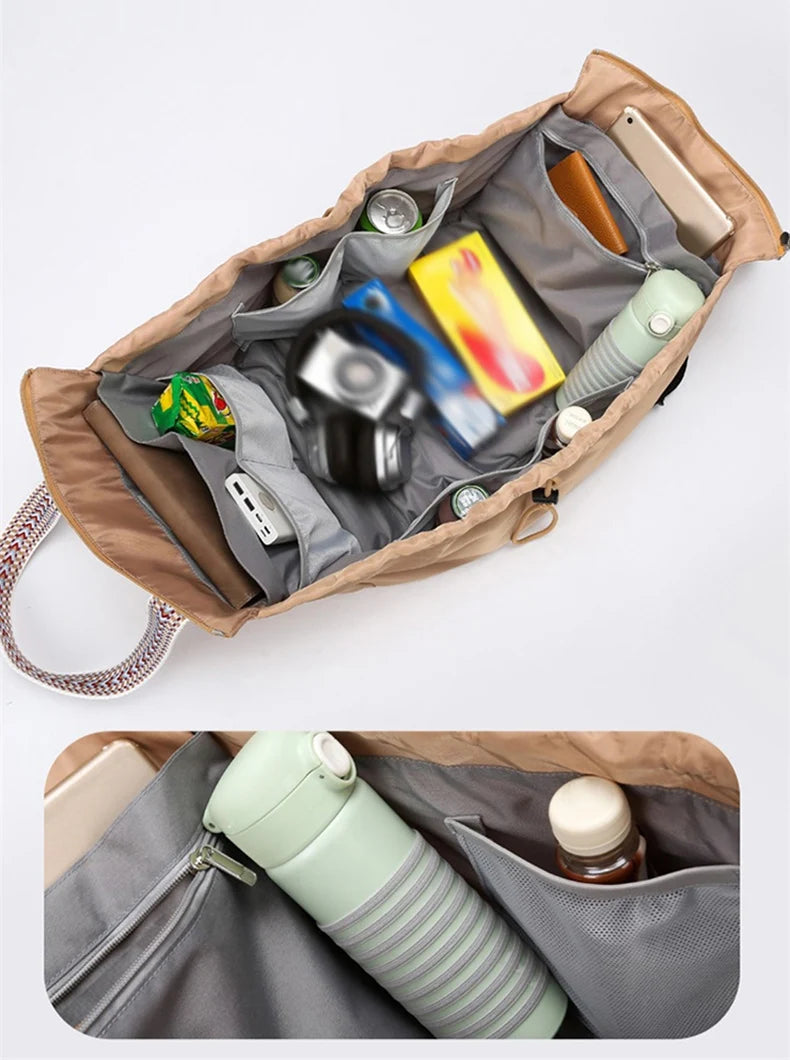 Oxford multi-functional versatile drawstring gym backpack with trolley strap - product image