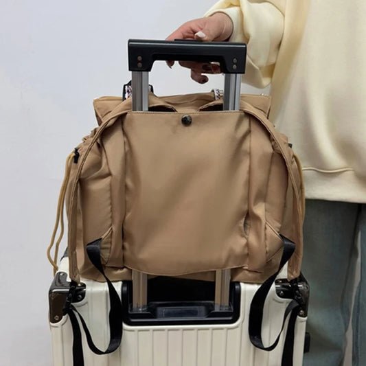 Oxford multi-functional versatile drawstring gym backpack with trolley strap - product image