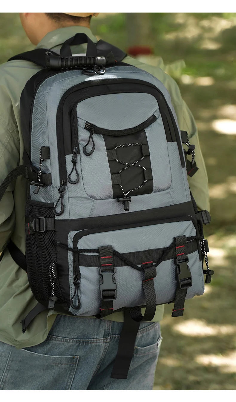 Oxford outdoor climbing backpack laptop shoe compartment multi-pocket - product image