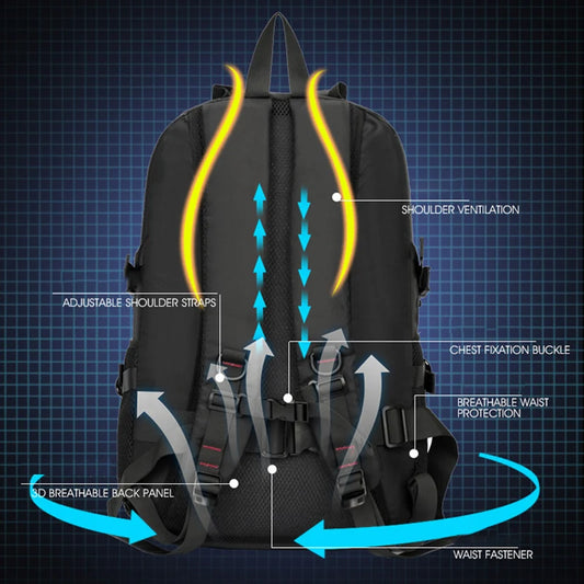 Oxford outdoor climbing backpack laptop shoe compartment multi-pocket - product image