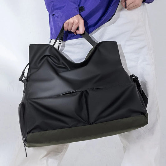 Oxford pu sport tote duffel bag with wet dry separation and shoe compartment - product image