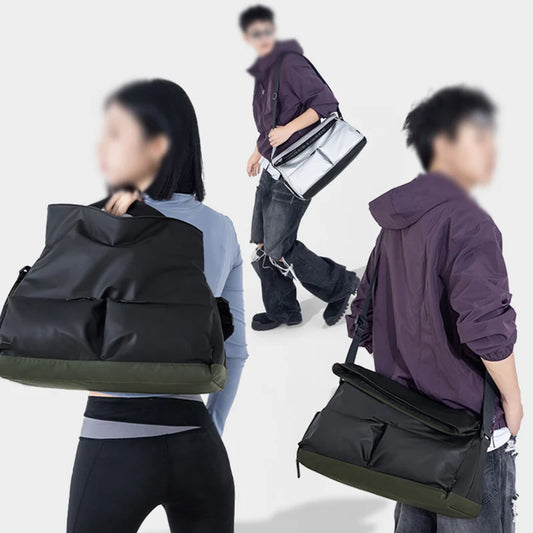 Oxford pu sport tote duffel bag with wet dry separation and shoe compartment - product image