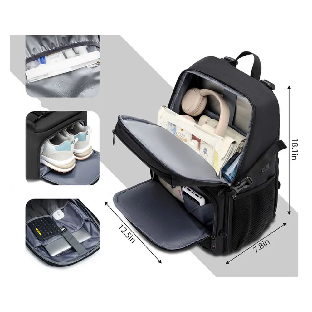 Oxford skateboard soccer backpack shoes laptop anti-theft pockets - product image