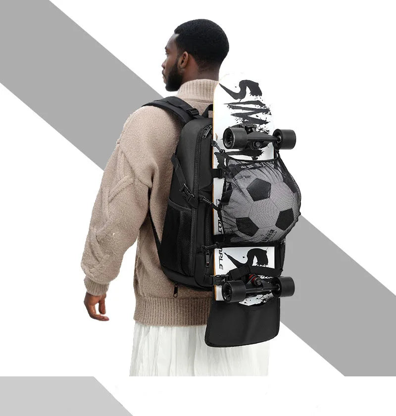 Oxford skateboard soccer backpack shoes laptop anti-theft pockets - product image