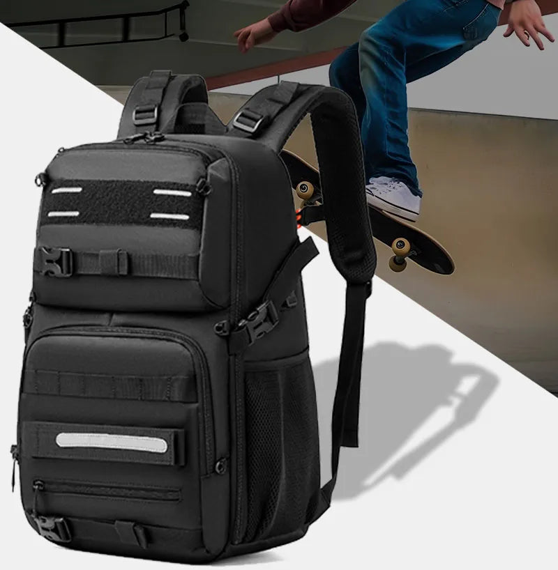 Oxford skateboard soccer backpack shoes laptop anti-theft pockets - product image