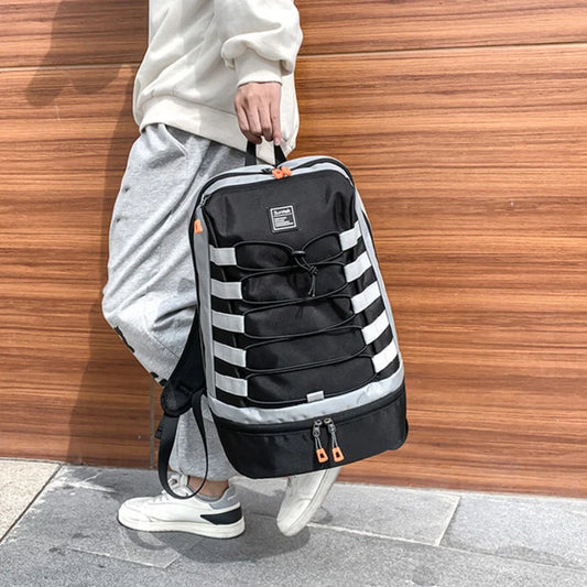 Oxford sport backpack shoes compartment multi-layer large capacity outdoor use - product image