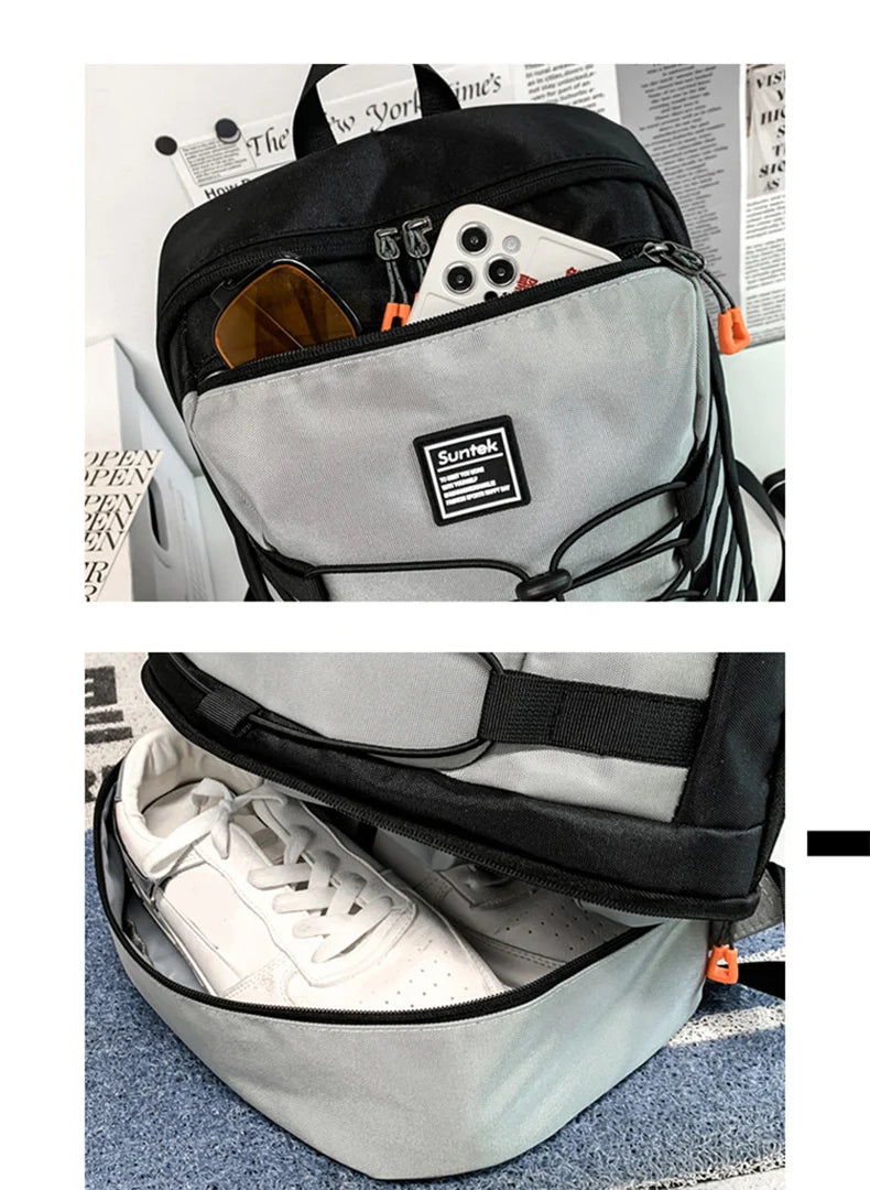 Oxford sport backpack shoes compartment multi-layer large capacity outdoor use - product image