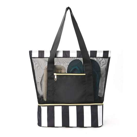 Oxford swimming clear mesh tote bag with separate shoe compartment - product image
