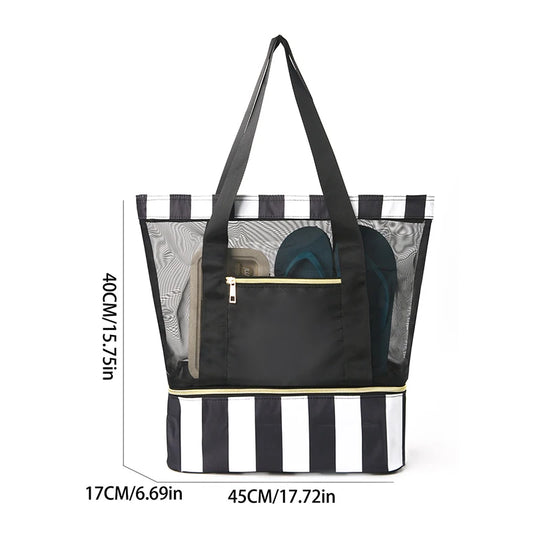 Oxford swimming clear mesh tote bag with separate shoe compartment - product image