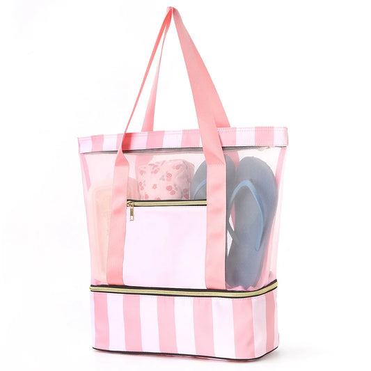 Oxford swimming clear mesh tote bag with separate shoe compartment - product image