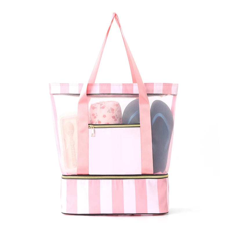 Oxford swimming clear mesh tote bag with separate shoe compartment - product image