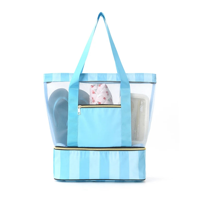 Oxford swimming clear mesh tote bag with separate shoe compartment - product image