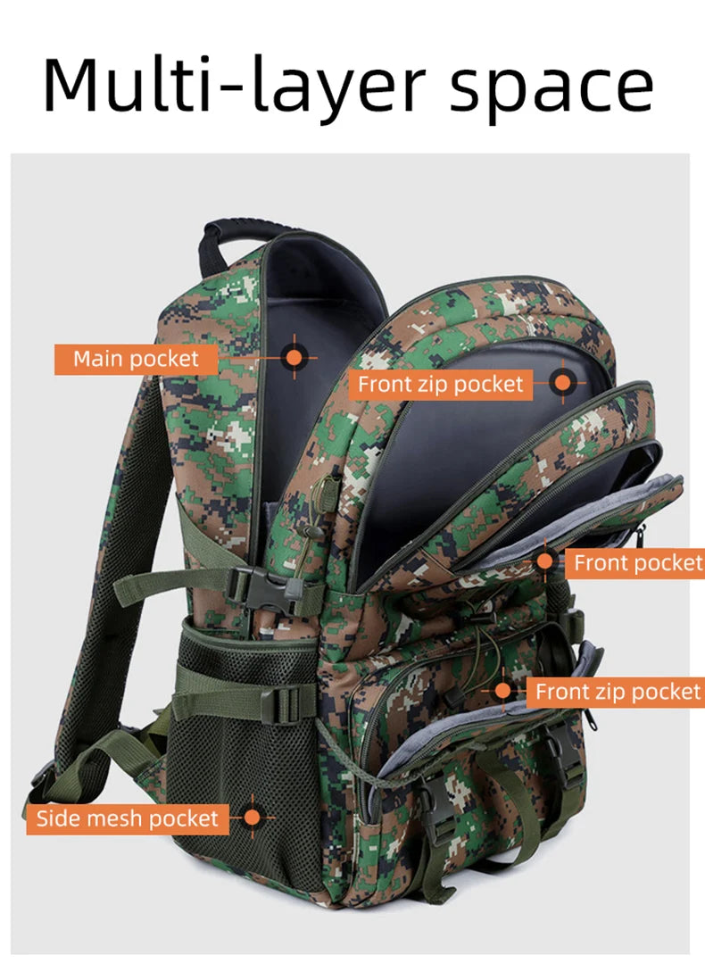 Oxford usb tactical climbing backpack large capacity multi-pocket usb charging - product image