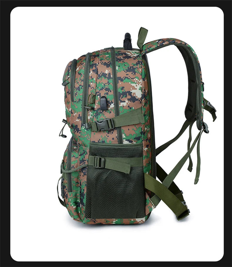 Oxford usb tactical climbing backpack large capacity multi-pocket usb charging - product image