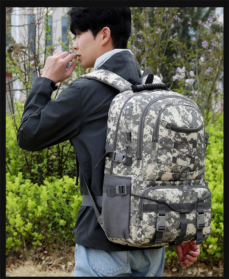 Oxford usb tactical climbing backpack large capacity multi-pocket usb charging - product image