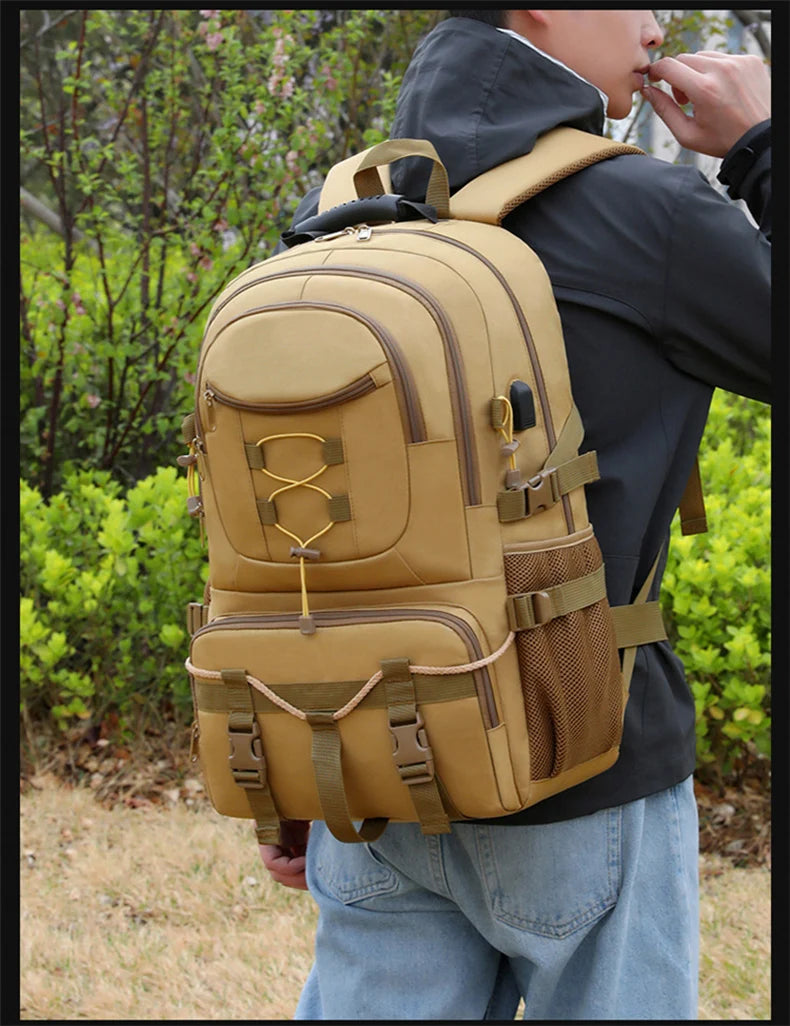 Oxford usb tactical climbing backpack large capacity multi-pocket usb charging - product image