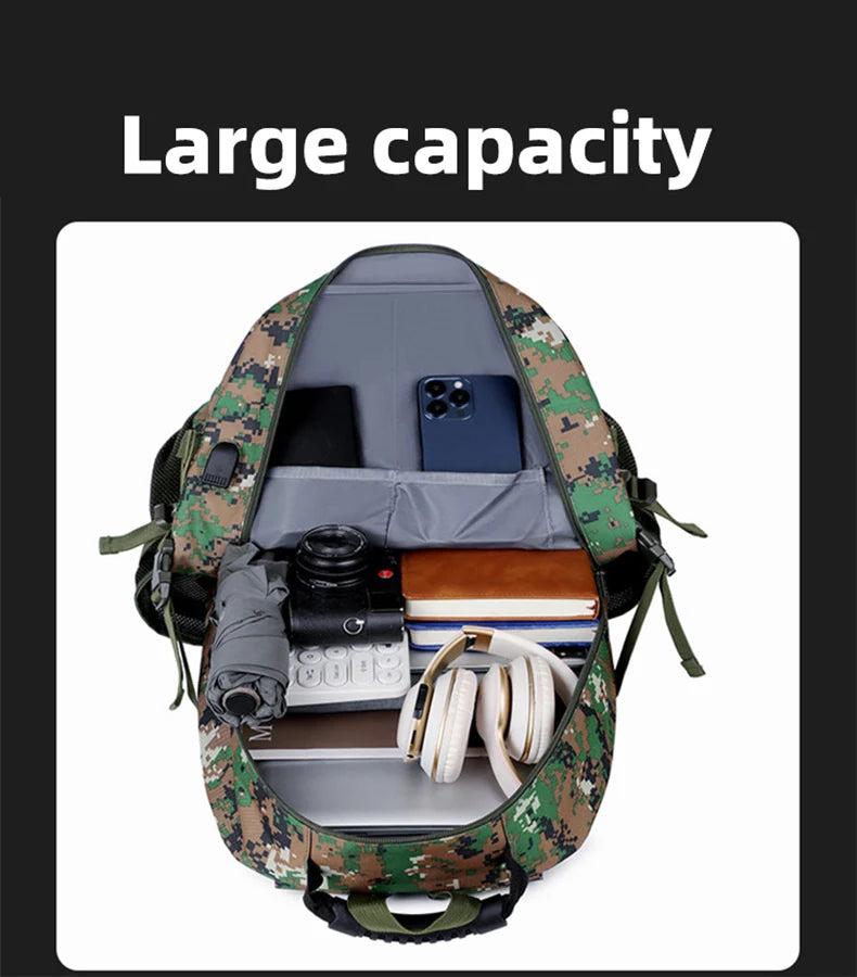 Oxford usb tactical climbing backpack large capacity multi-pocket usb charging - product image
