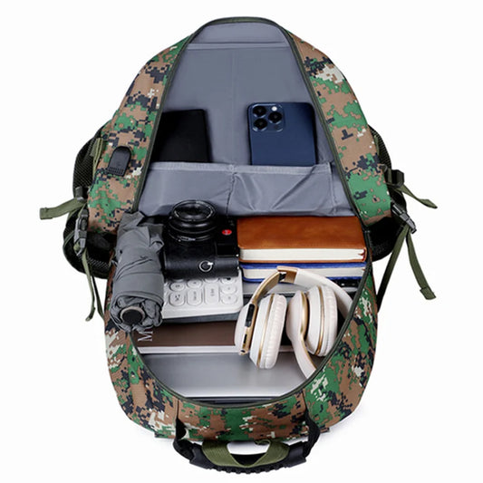Oxford usb tactical climbing backpack large capacity multi-pocket usb charging - product image