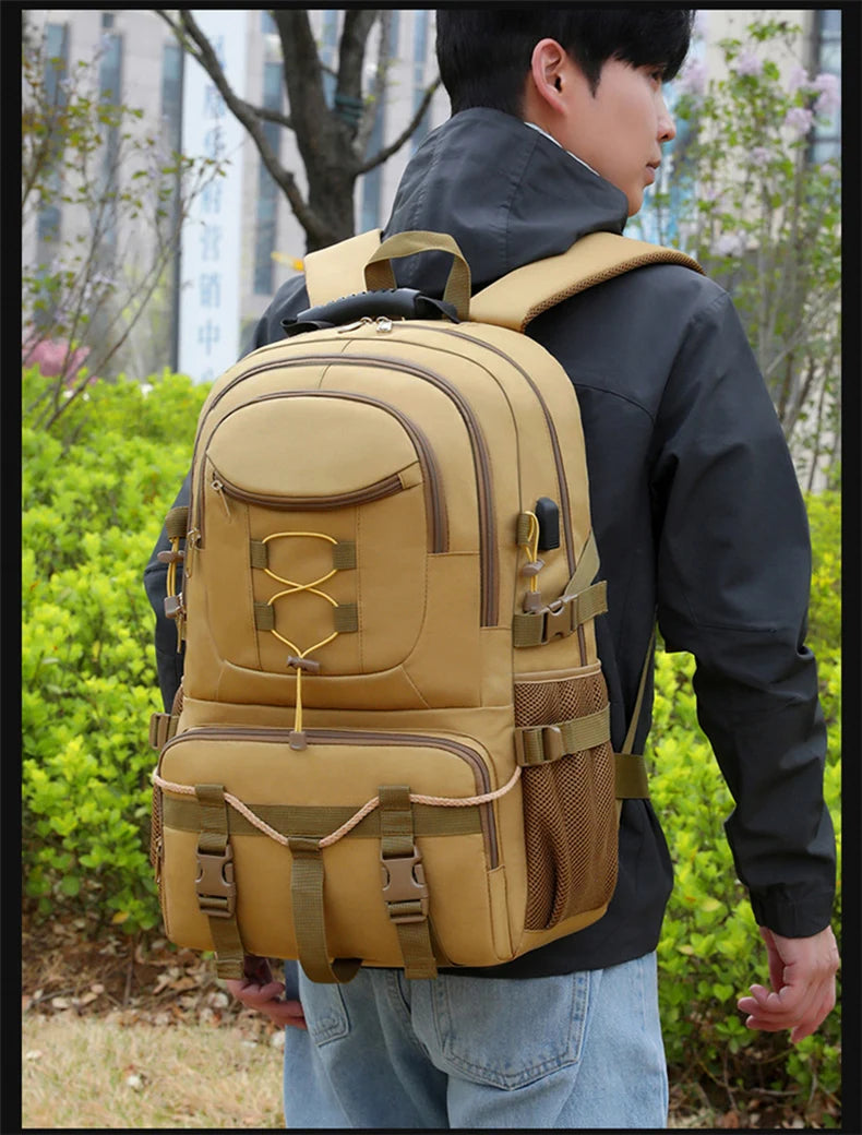 Oxford usb tactical climbing backpack large capacity multi-pocket usb charging - product image